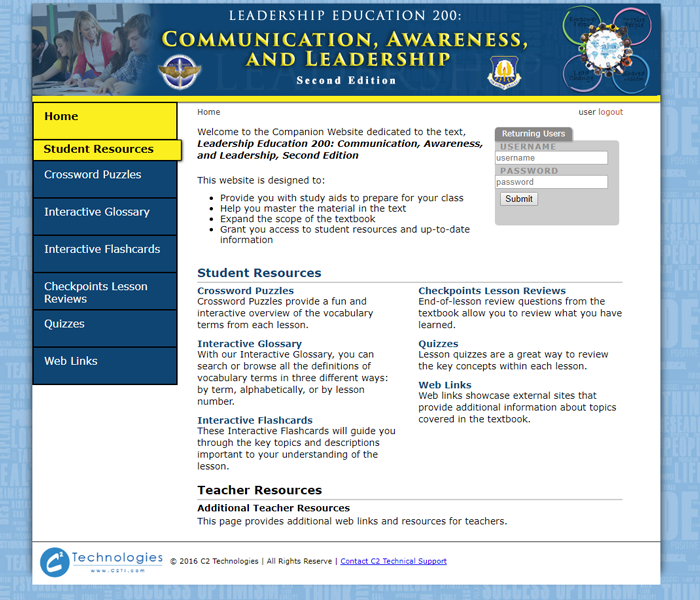 Screen caption ROTC website